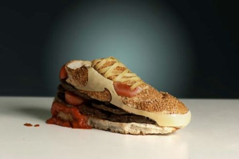 This is what happens when the bottom of your shoe is a sandwich